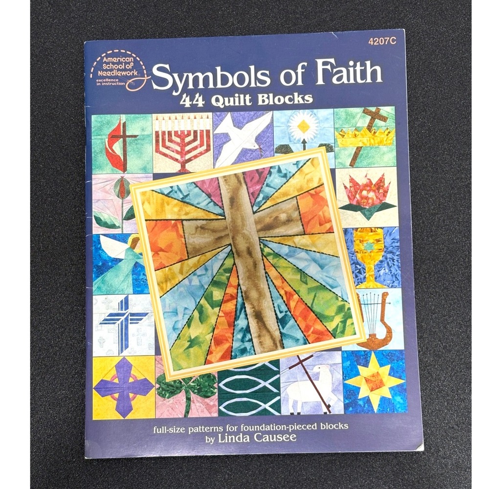 Symbols of Faith 44 Quilt Blocks Linda Caussee Book Religious Christian Jewish